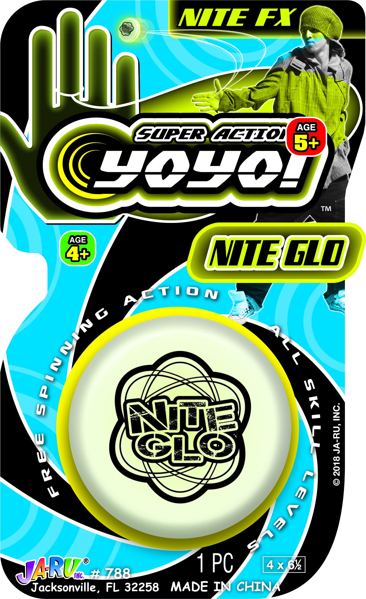 Ja-Ru Glow In The Dark Yoyo For Kids (1 Unit) | Responsive Yo-Yos For Beginner And Professional Players| Pinata Filler Gifts Ideas For Party Favors | Item # 788-1P