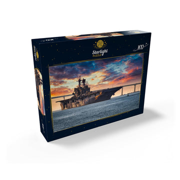 MyPuzzle A U.S. Navy Ship Leaves San Diego Bay and Heads Into The Pacific Ocean - enhanced 100 Piece Jigsaw Puzzle for mature-themeds