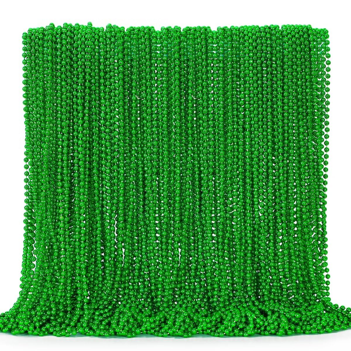 EOBOH 144PCS St Patricks Day Necklace, St. Patrick's Day Bead Accessories Bulk, Irish Saint Patrick Day Beads Necklaces, Parade