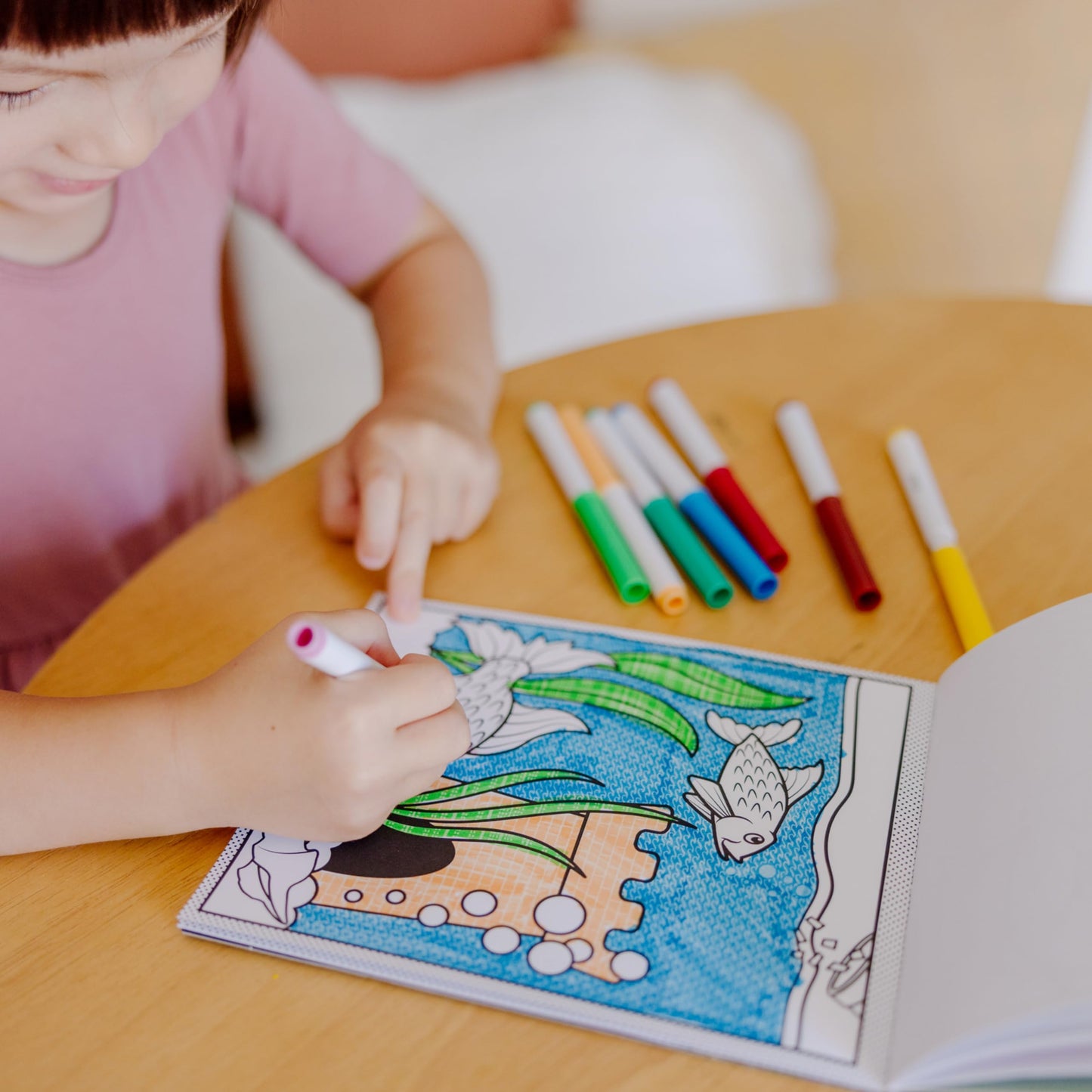 Melissa & Doug Magic-Pattern Kids Pets Marker Coloring Pad On The Go Travel Activity