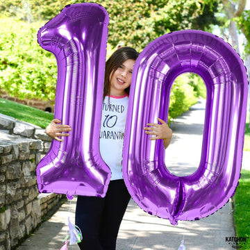 Giant, Purple 0 Number Balloons - 40 Inch | Pair 0 Digit Balloon To Other Number | Purple 0 Balloon Number For Birthday Party Supplies | Purple Number 0 Balloon For Mermaid Theme Birthday Decorations