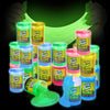 Playbees Glow In The Dark Slime - 24 Pack - Neon Blue, Green, Pink, Yellow Colors - Glowing Slime Kit For Kids - Party Favors, G