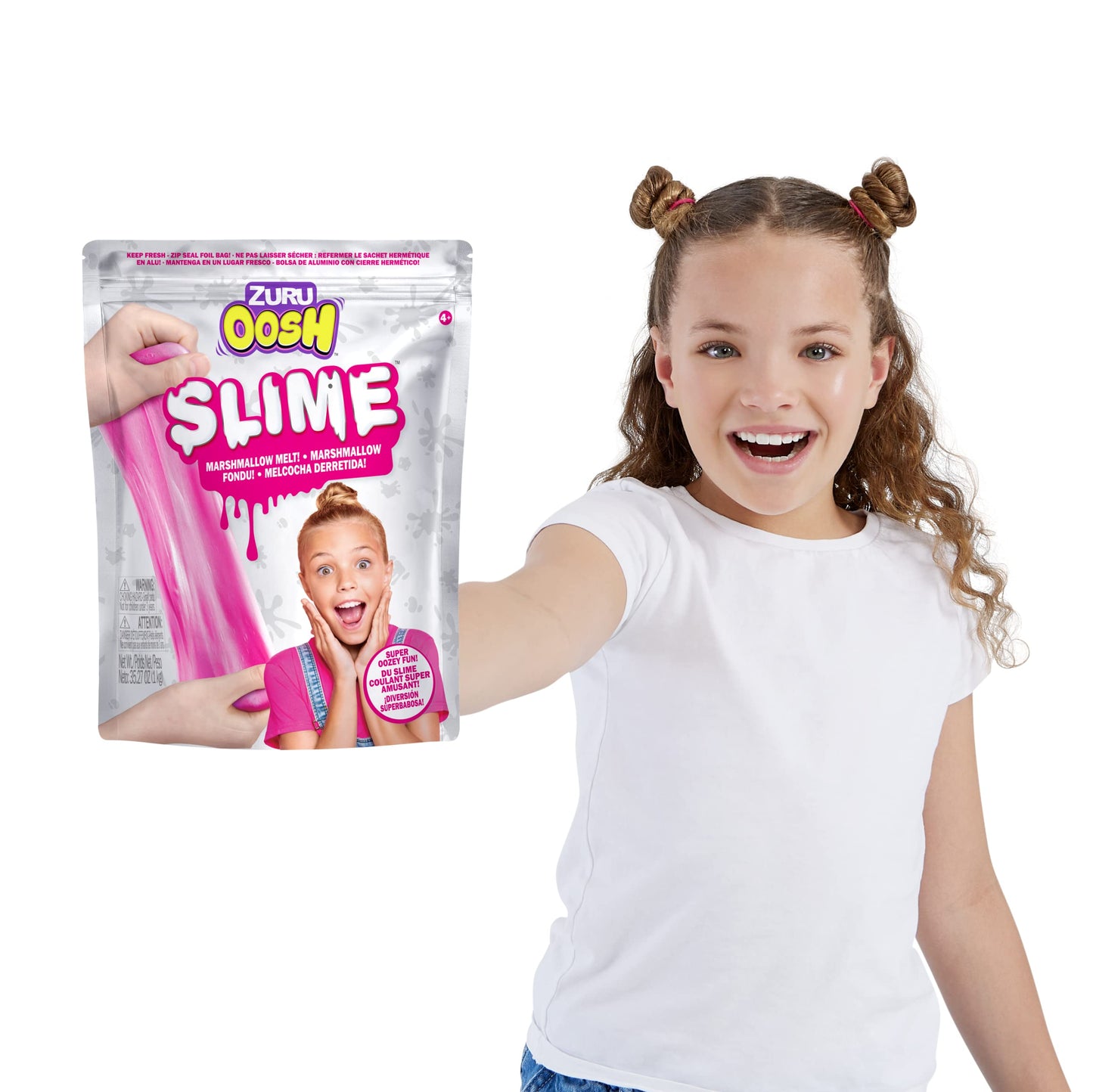 Oosh Slime Large Foilbag 800G (Pink) By Zuru, Gooey Slime And Epic Stretchy Slime For Girls And For Kids