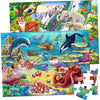 Puzzles For Kids Ages 4-6-8, 2 Packs 60 Pieces Floor Jigsaw Puzzle For Kids 6-8-10 Year Old, Wildlife & Ocean Animals Learning E