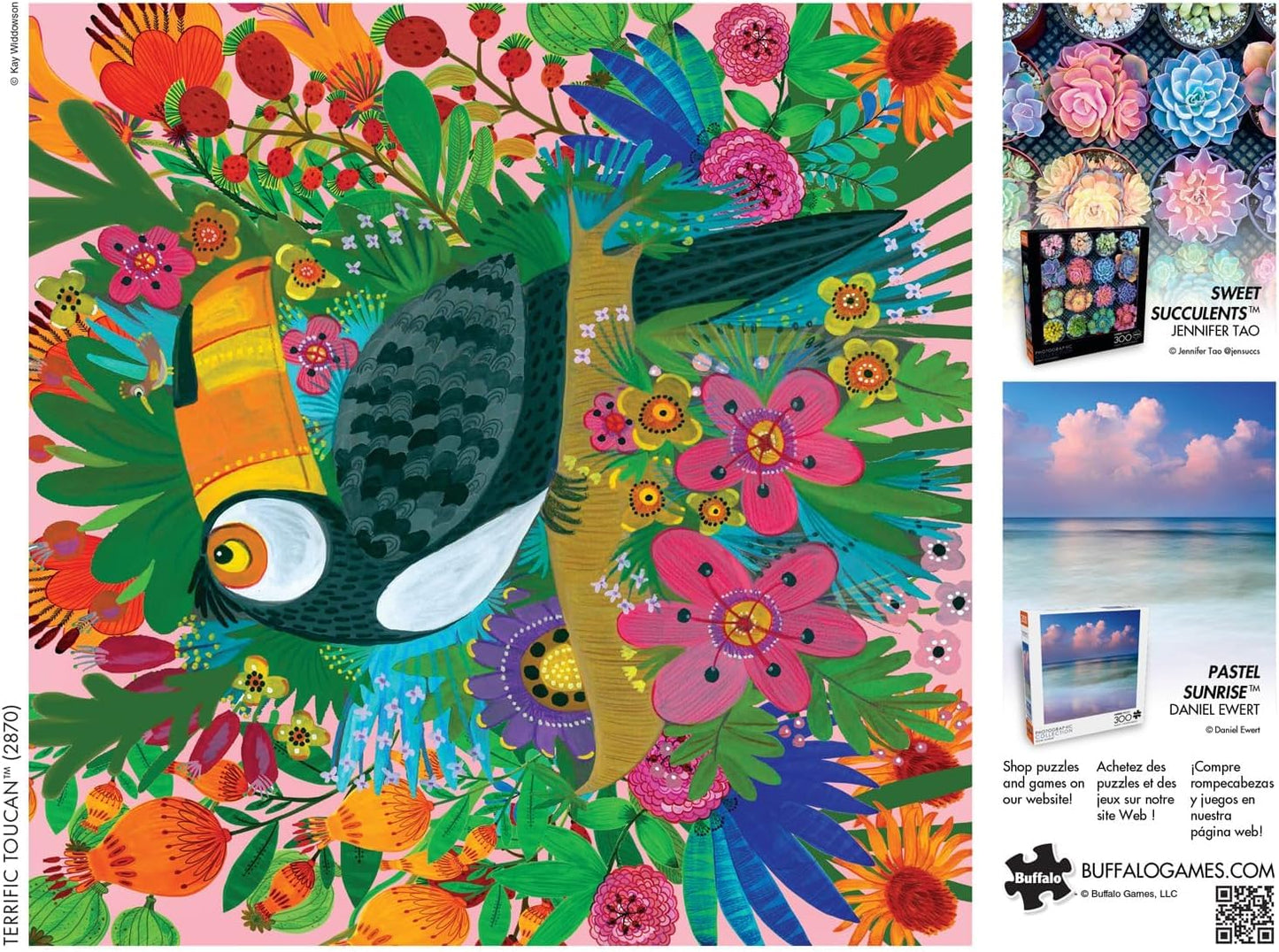 Buffalo Games - Kay Widdowson - Terrific Toucan - 300 Piece Jigsaw Puzzle For Adults Challenging Puzzle Perfect For Game Nights