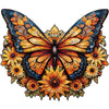 Wooden Puzzles for mature-themeds - 200 Pieces Butterfly Unique Shaped Wooden Jigsaw Puzzles for mature-themeds Medium Size 10'' x 12'' mature-themed Wood Puzzles for Family Friend Game
