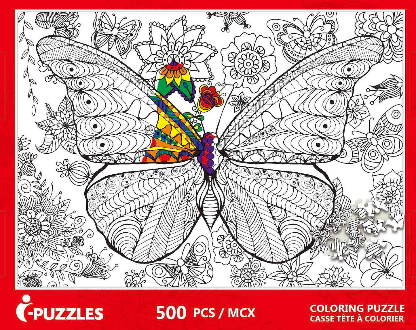 Jigsaw Puzzle | Butterfly | Diy Coloring Jigsaw Puzzle With Color Pen Set | For Kids/Adults | 500 Pieces