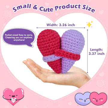 Funny Crochet Heart Sister Christmas Birthday Gifts,Soul Sister Gifts for Women from Sisters Brother,Long Distance Valentines Da
