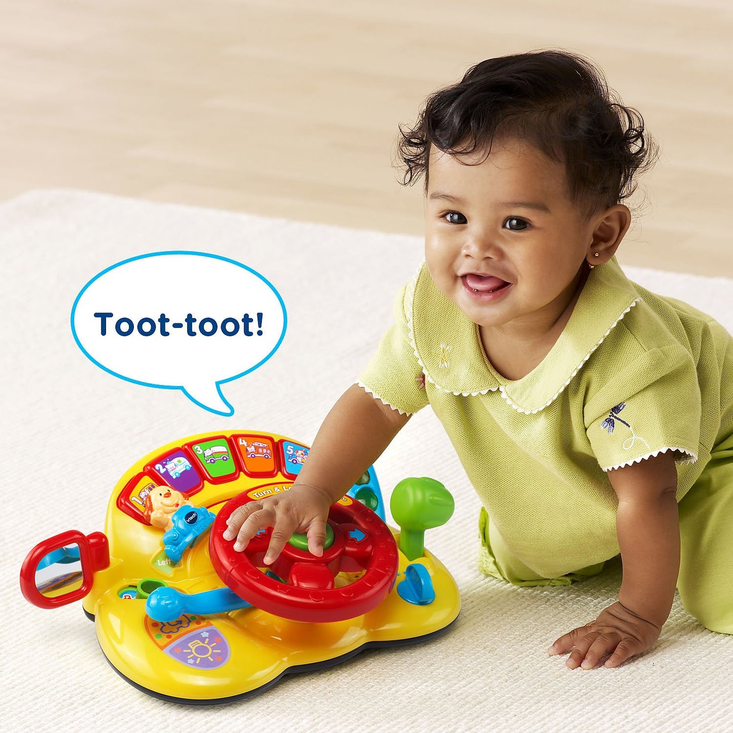 VTech Turn and Learn Driver Toy, Yellow, Plastic, 8.86 x 10.79 x 4.33 Inches, Model 80-166600