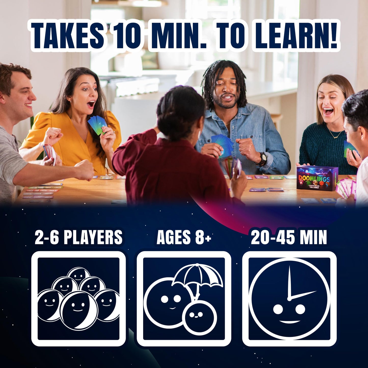 Doomlings - A Delightful Card Game For The End Of The World - Best New Strategy Card Game For Kids, Adults & Teens | 2-6 Players | Perfect For Families And Travel | Easy To Learn