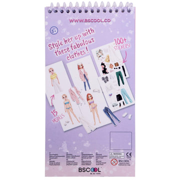 Bscool Sticker Dress Up - Sticker Activity Book For Kids. Learn Girls Fashion Design With Stickers And Guides For Kids 5 And Up.