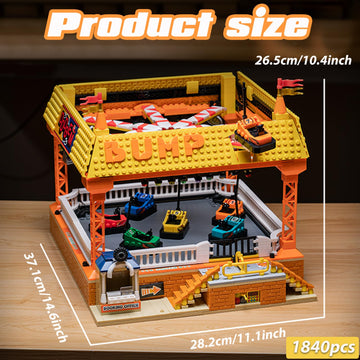 Bumper Cars Building Blocks Set. Large Amusement Park Model Kit For Teen Boys Son, Girls, Nephews, Block Lovers. Kids Puzzles Wi