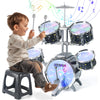 Kids Drum Set For Toddlers 1-3, Upgraded Kids Jazz Drum Musical Instrument Toys & Lights & All Plastic, Drum Set For Kids Beginn