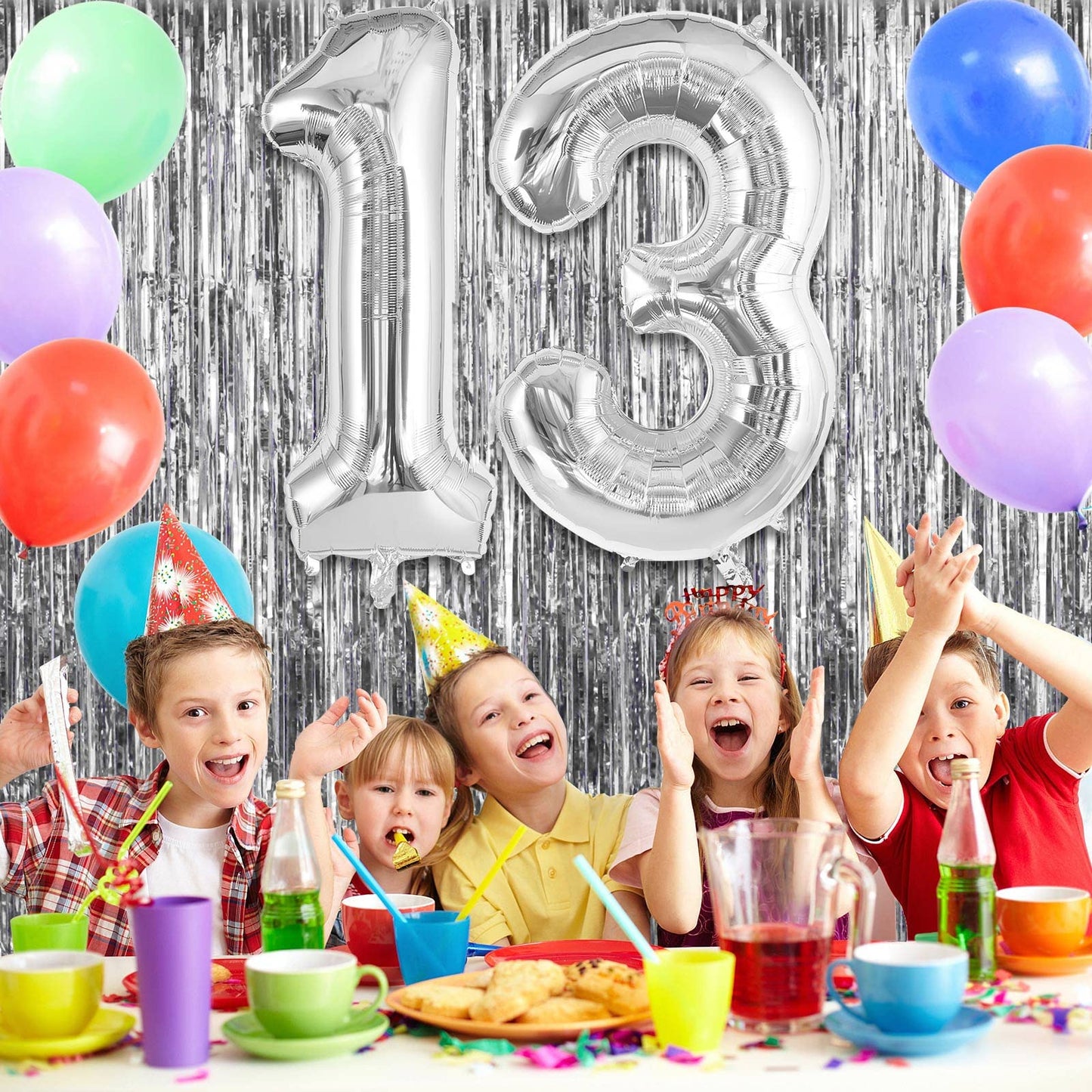 Silver 13 Balloon Numbers, Large 13 Or 31 Foil Balloons, Big Number Balloons 40 Inch For 13Th / 31St Birthday Party And Annivers