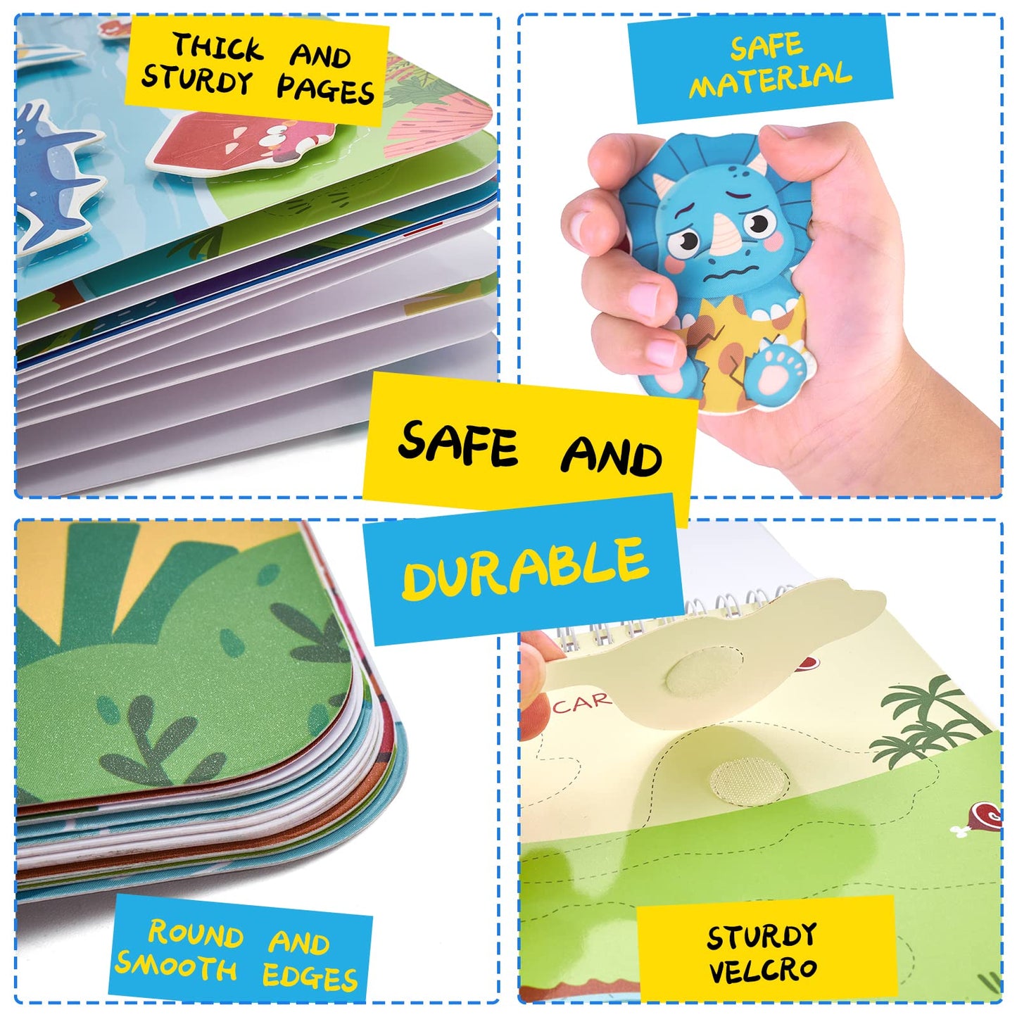 Freebear Busy Book For Toddlers Preschool Learning Activities Resources Autism Sensory Toys Montessori Toys For 2-3 Year Old,Travel Toys, Gifts For Girls And Boys 4 5 6 Years (Dinosaur World)
