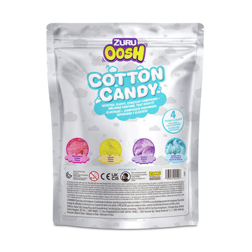 Oosh Cotton Candy Large Foil Bag 100G (Bubble Gum) By Zuru, Fluffy Slime, Stretch Slime, Grows 3000% In Size, Slime For Girls An