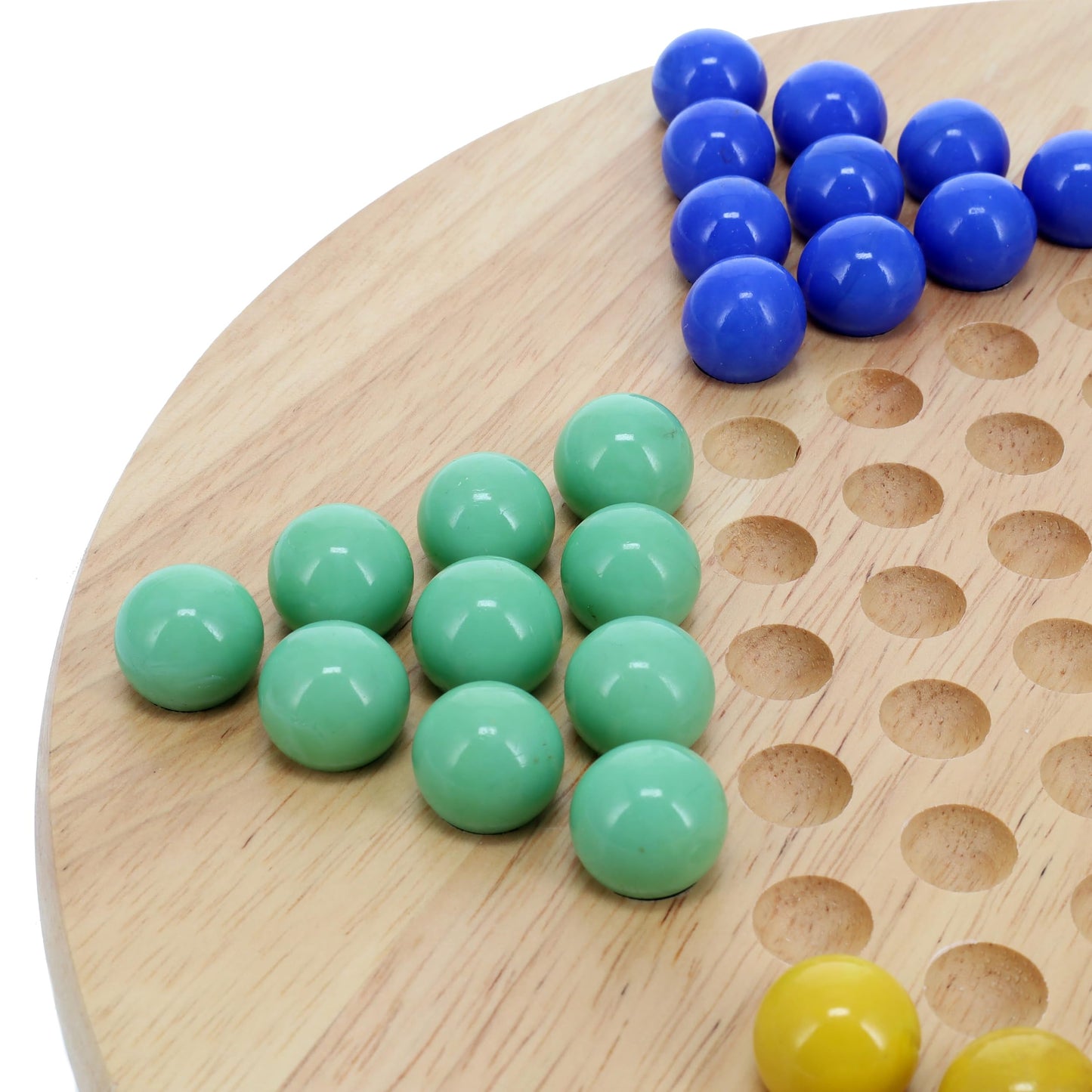We Games Classic Wooden Chinese Checkers Set With Glass Marbles - 11.5 In