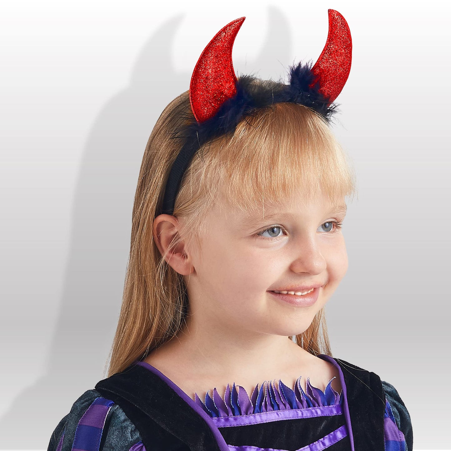 Spooktacular Creations Halloween Devil Horns Headband Red Demon Headwear Costume Accessories for Kids Girls Women Halloween Party Favors Cosplay Costume