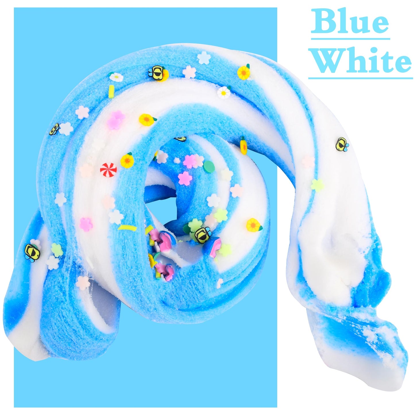 2 Pack Cloud Slime Kit With Blue Cake And Pink Peachy Babies Charms, Scented Diy Slime Supplies For Girls And Boys, Stress Relie