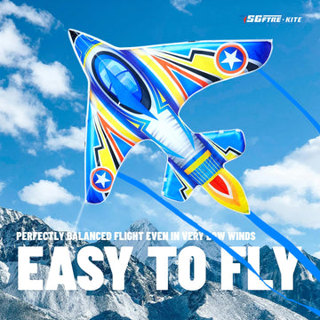 Sgftre Airplane Kite For Kids And Adults, Easy To Fly With Durable Fiberglass Frame, Outdoor Fun Sports Plane Kite With Handle A