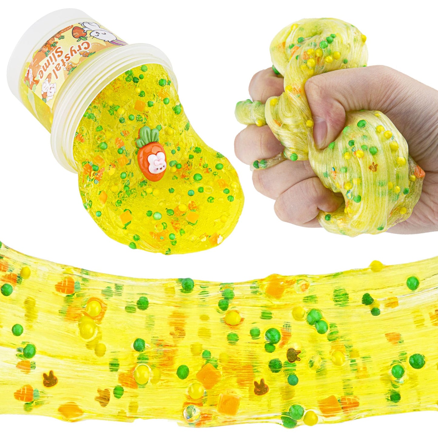 Okaybee 2 Pack Slime Kit With Red Butter Slime & Yellow Clear Slime For Kids, Slime Sensory Toys For Girls And Boys Ages 8-12, S