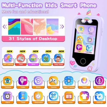 WEOLULI Kids Smart Phone Gifts Toys for Girls Boys Age 3-8,Toddler Cell Toy Phone with Educational Games, 3 4 5 7 8 9 6 8 9 Year