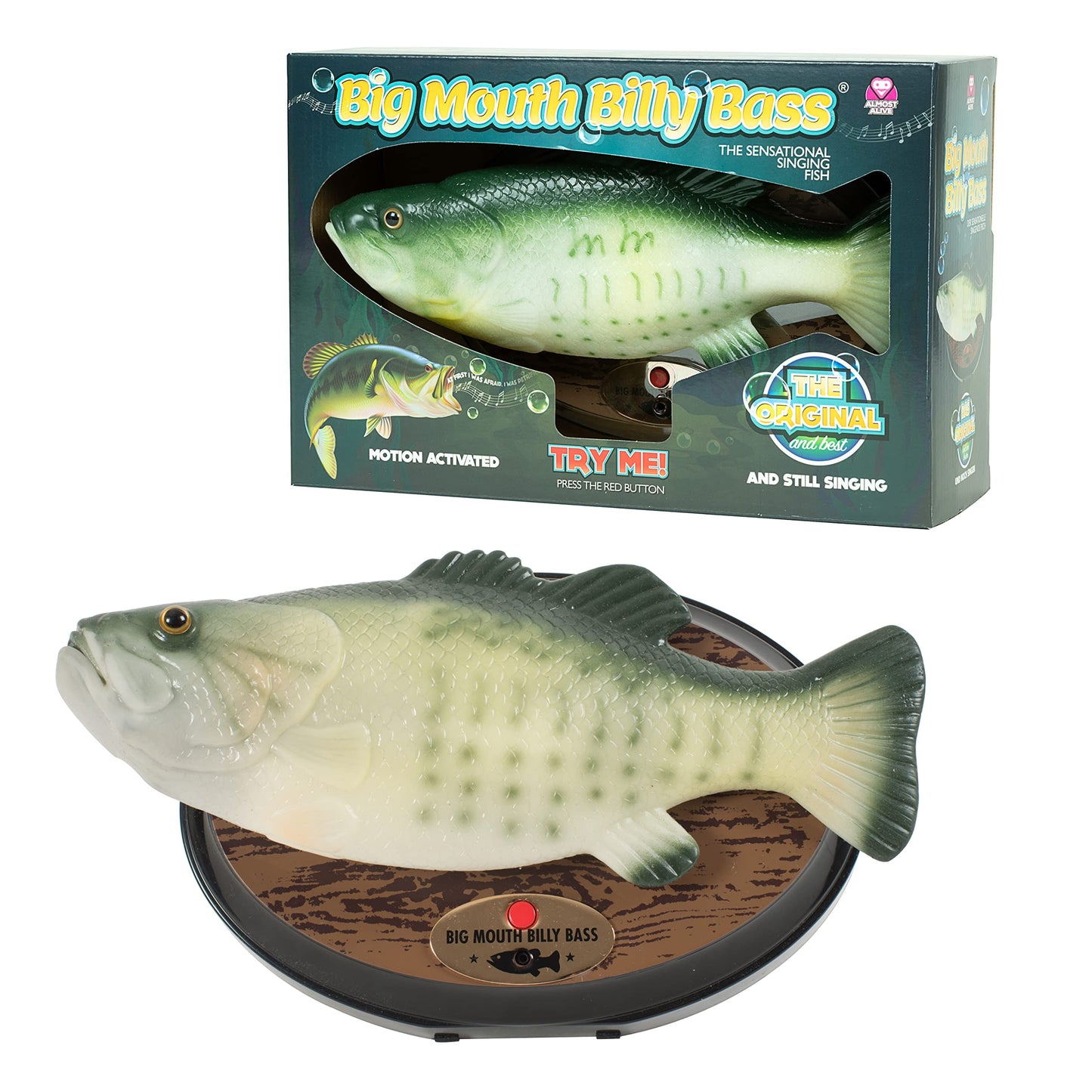 Funtime Gifts Gemmy Inflateables Big Mouth Billy Bass 15th Anniversary Decor - Brown, Gray, White - One Size