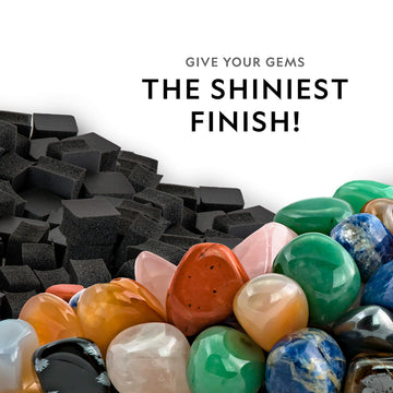 NATIONAL GEOGRAPHIC Rock Tumbling Media - GemFoam Reusable Foam, Black, Medium Size, Enhances Shine for Tumbled Rocks and Minerals