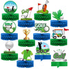 Teling 12 Pieces Golf Party Decorations Golf Honeycomb Centerpieces Golf Party Centerpieces for Tables Golf Cake Topper Golf Par