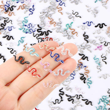 200 Pieces Colorful Tiny Snakes for Dollhouse Miniatures Resin Animals for Crafts Tiny Animals for Fairy Garden Micro Landscapin