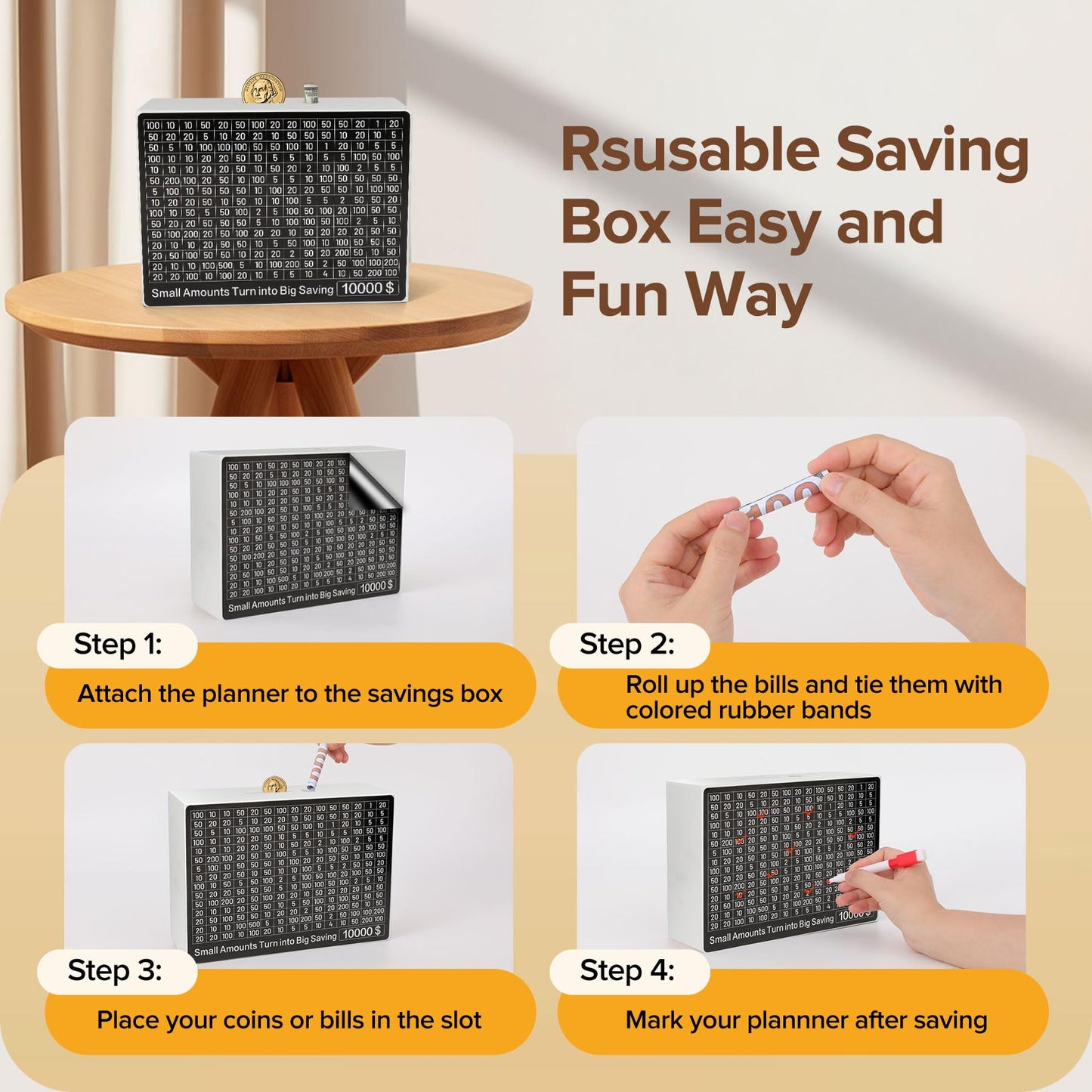 Cash Vault Wooden Savings Box 10000 And Multiple Savings Goals Larger Money Box Challenge Caja De Ahorros Piggy Bank For Adults