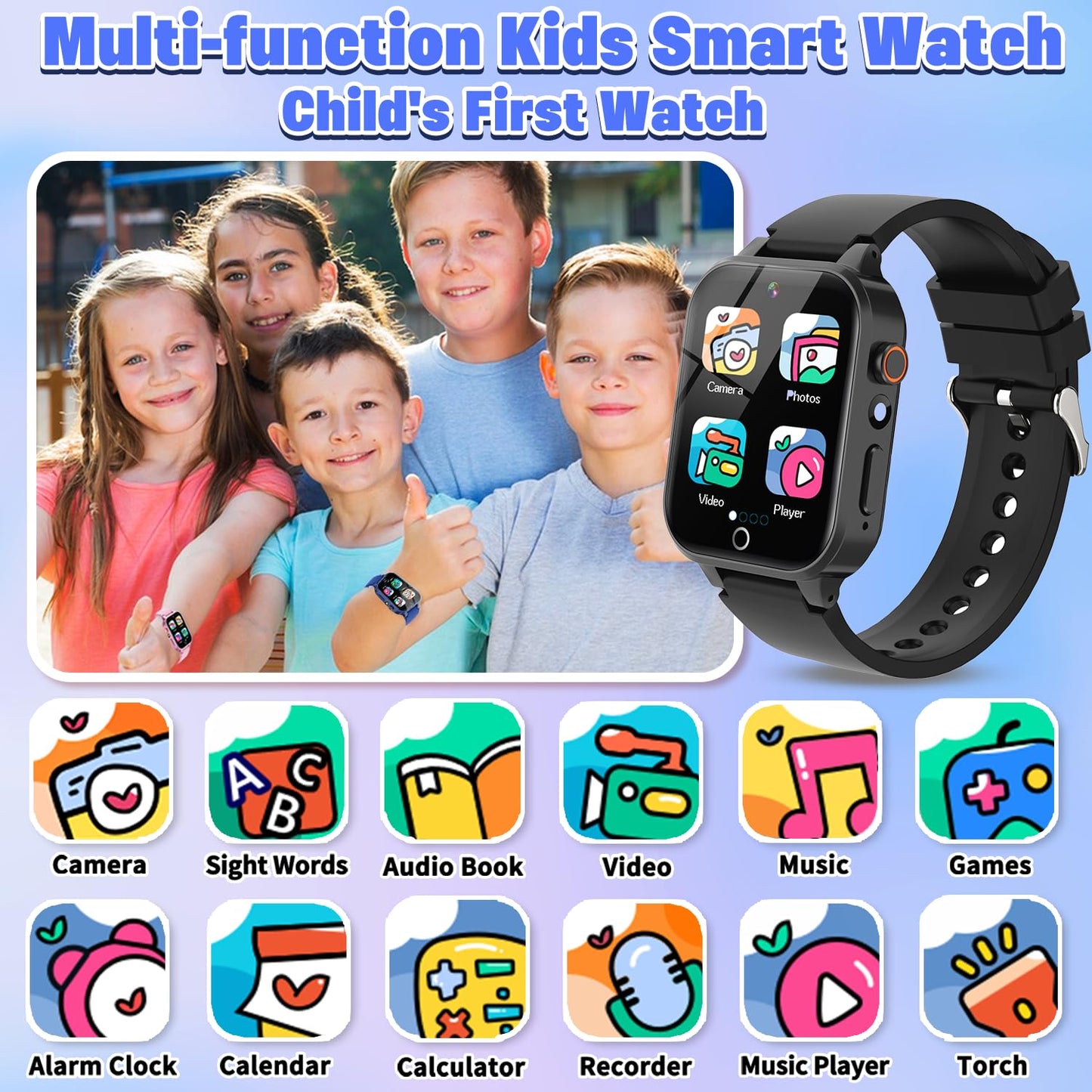 Kids Game Watch For Boys With 26 Puzzle Games Hd Touchscreen Camera Music Player Flashlight Pedometer, Kids Toys Birthday Gifts