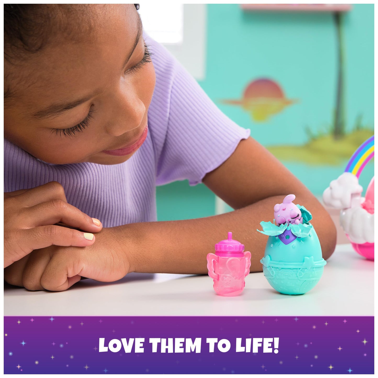 Hatchimals Alive, Neon Rainbow Spring Basket Toy (Styles May Vary), 3 Self-Hatching Easter Eggs, Fun Gift & Kids Toys For Girls