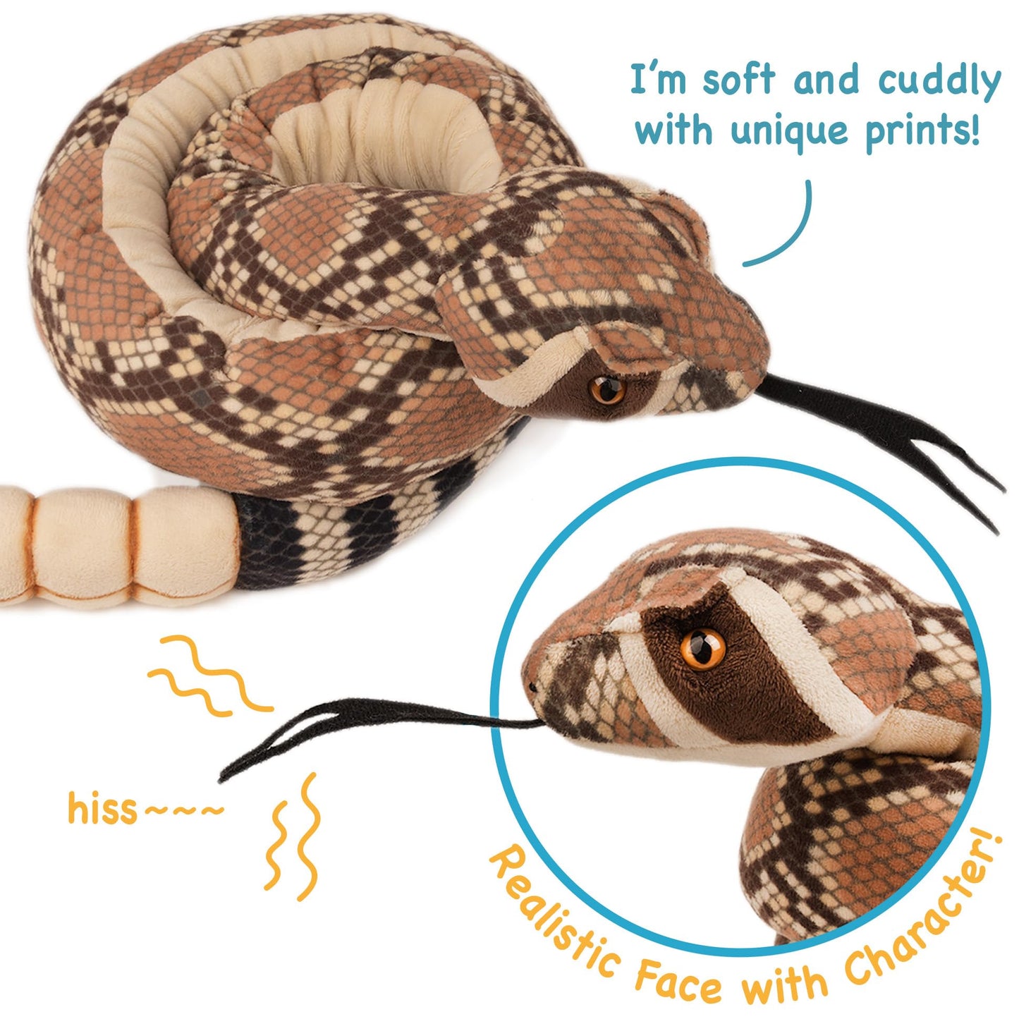 Tigerhart Rambo The Rattlesnake - 55 Inch Stuffed Animal Plush