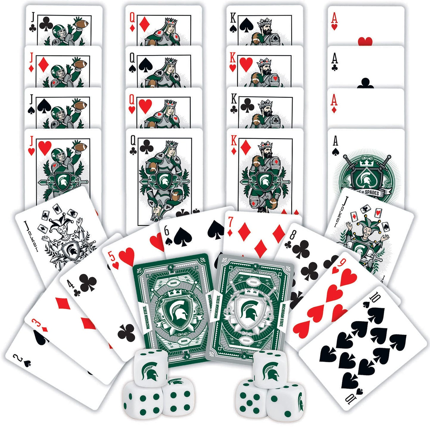 Masterpieces mature-themed Cards and Dice Set - NCAA Michigan State Spartans 2-Pack Licensed