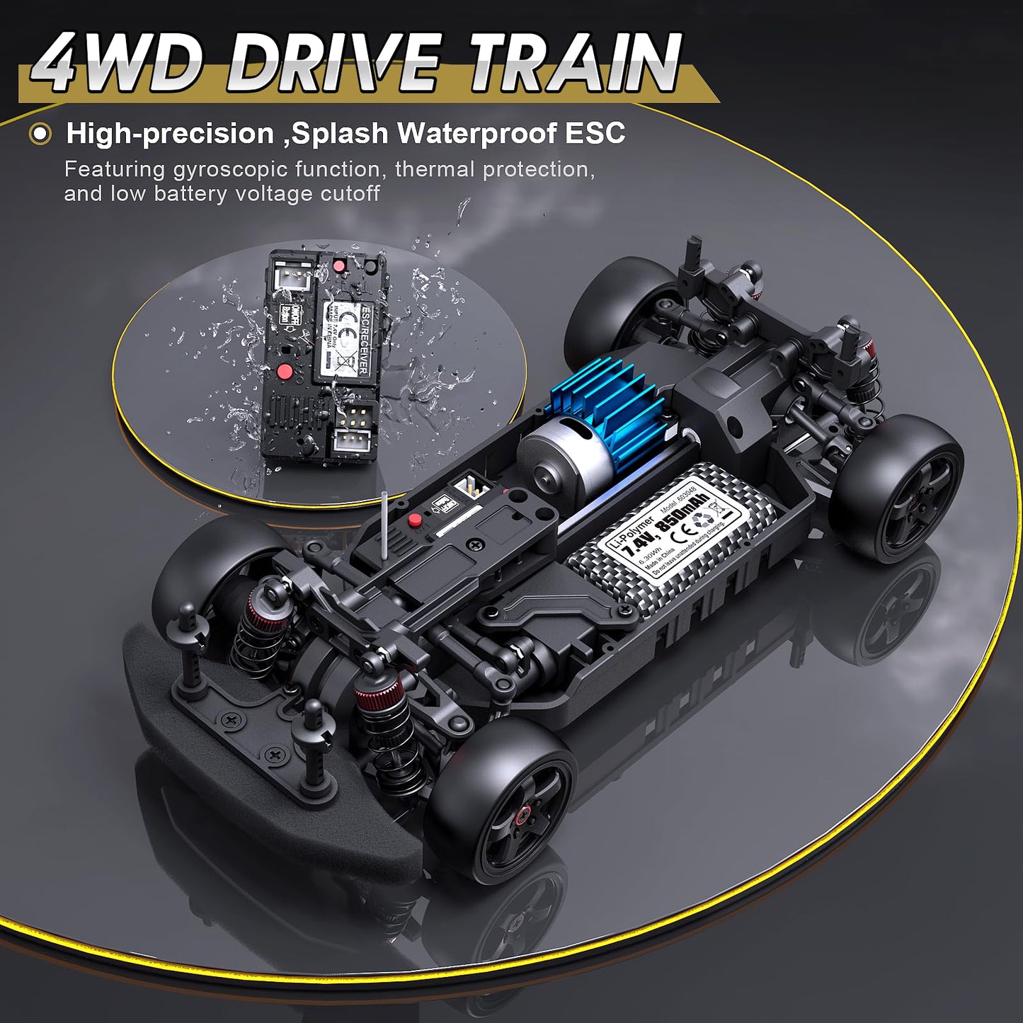 HAIBOXING 1/18 Scale RC Cars 2196 Drift RC Car 28 KM/H High Speed with Gyro, 2.4 Ghz Electric Vehicle RTR 4X4 Remote Control Car