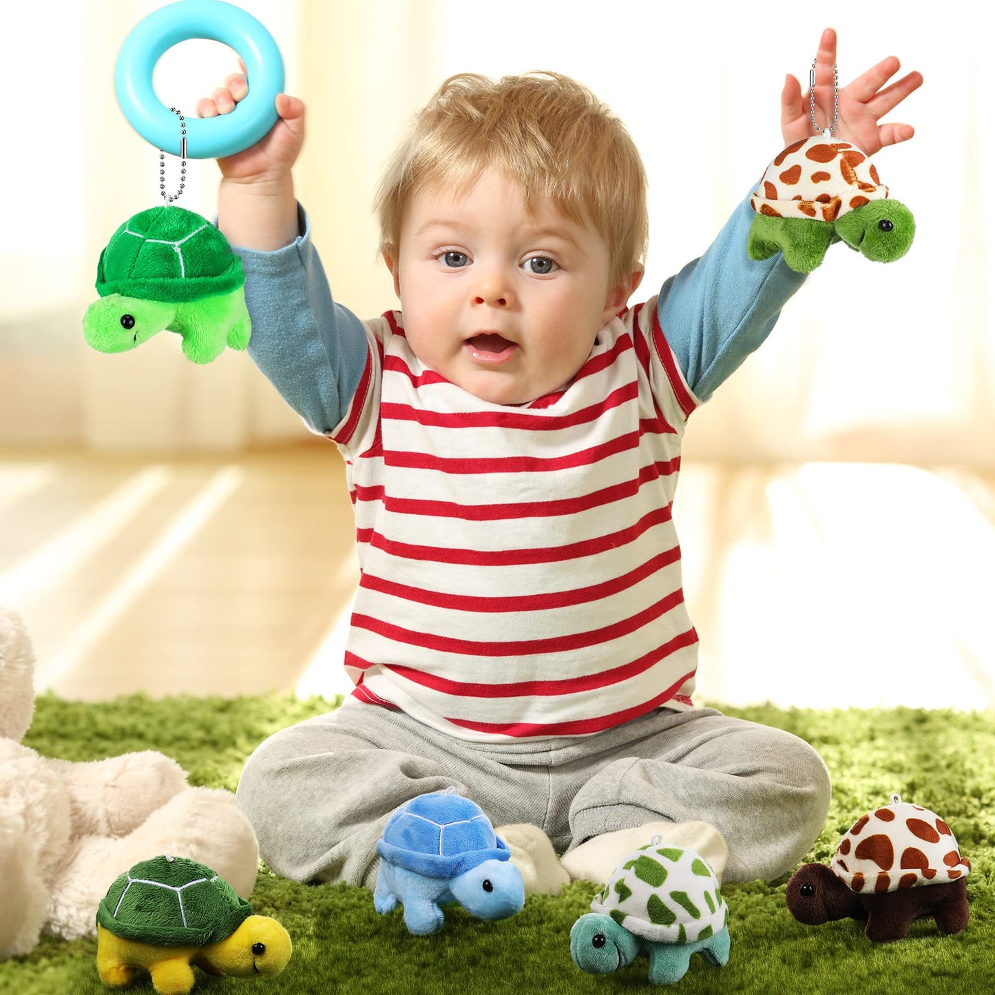 Hungdao 36 Pcs Mini Turtle Stuffed Toy Bulk Small Turtle Plush Toys Soft Cute Stuffed Animal Decorations Animal Sea Party Favor