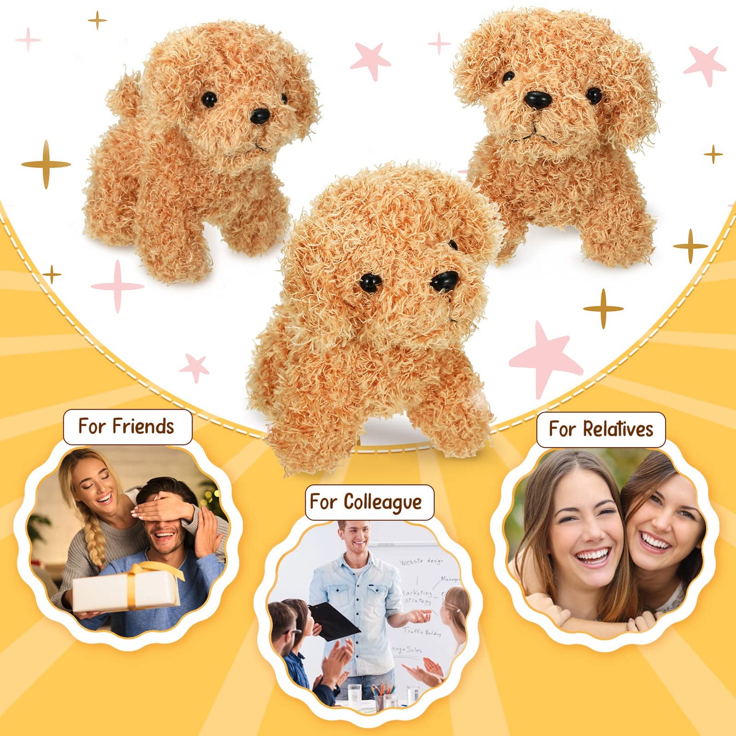 Sumind 9 Pcs Mini Plush Dog Stuffed Animals Bulk Dog Plush Party Favors For Easter Goodie Bag Fillers Baby Show Birthday(Long Plush Puppy)