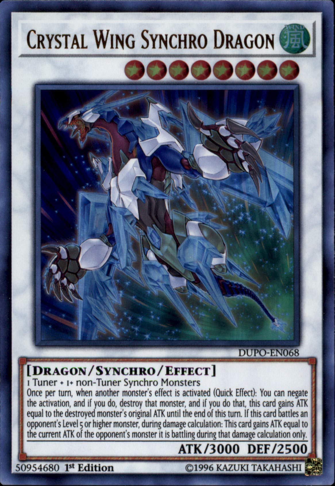 Yu-Gi-Oh! - Crystal Wing Synchro Dragon - Dupo-En068 - Ultra Rare - 1St Edition - Duel Power