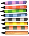 Handcrafted Handy Dandy Notebooks Striped Jumbo Crayons - 8 colors (write black)