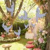 Weekgrat 25 Pcs Princess Gray Party Decor Princess Theme Party Favors Blue Bird Hanging Ornament 11.81 Inch Bluebird Paper Cutou