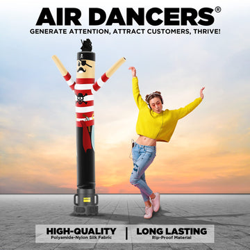 LookOurWay Air Dancers Inflatable Tube Man Set - 7ft Tall Wacky Waving Inflatable Dancing Tube Guy with Weather Resistant Blower - Character Themed - Pirate