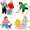 Skylety 10 Pcs Wooden Dollhouse Set Of Mini People Figures Dolls Wooden Doll Pretend Play Figures Accessories For Pretend Dollhouse Toy(Bright Style)