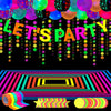 52 Pack Glow Neon Party Supplies Glow Party Decorations Neon Birthday Party Supplies Black Light Reactive Decor Set - Fluorescen
