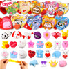 28 Pack Valentines Day Gifts for Kids Valentine Mochi Squishy Toys Filled Hearts with Valentine Cards for Kids School Classroom Exchange Prizes Valentine Party Favor Toy Exchange Greeting Card