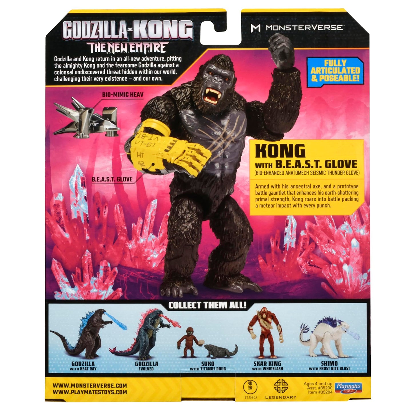 Godzilla X Kong 6” Kong W/B.E.A.S.T. Glove By Playmates Toys