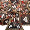 ARUOHHA Metal Blood D&D Dice Bronze Dragon Design DND Dice with Gift Box, D + D Large Polyhedral Dice for Dungeons and Dragons R