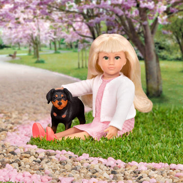 Lori Mini Doll & Toy Dog Playset - 6-Inch Multicolor Plastic Doll with Pinscher Pup & Accessories - Model LO31120Z