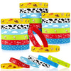 36 Pcs Western Party Bracelets for Boy and Girl Cow Pattern Printed Rubber Bracelets Cartoon Story Themed Silicone Stretch Wrist