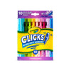 Crayola Clicks Retractable Markers, 10ct Washable Markers for Kids, Bold Colors, Plastic, Model 588373